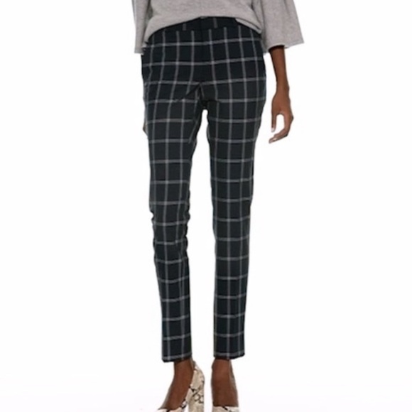 Banana Republic Pants - Banana Republic Ryan Fit Black White Windowpane Pants Size 4